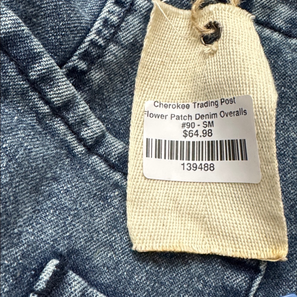 Easel Flower Patch Denim Patchwork Overalls NWT - image 10